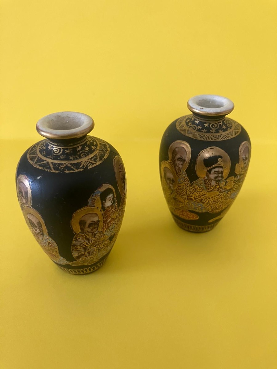 Pair Of Miniature Satsuma Vases-photo-3