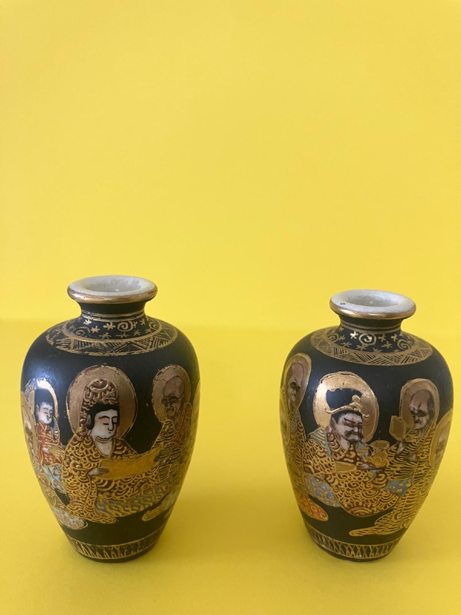 Pair Of Miniature Satsuma Vases