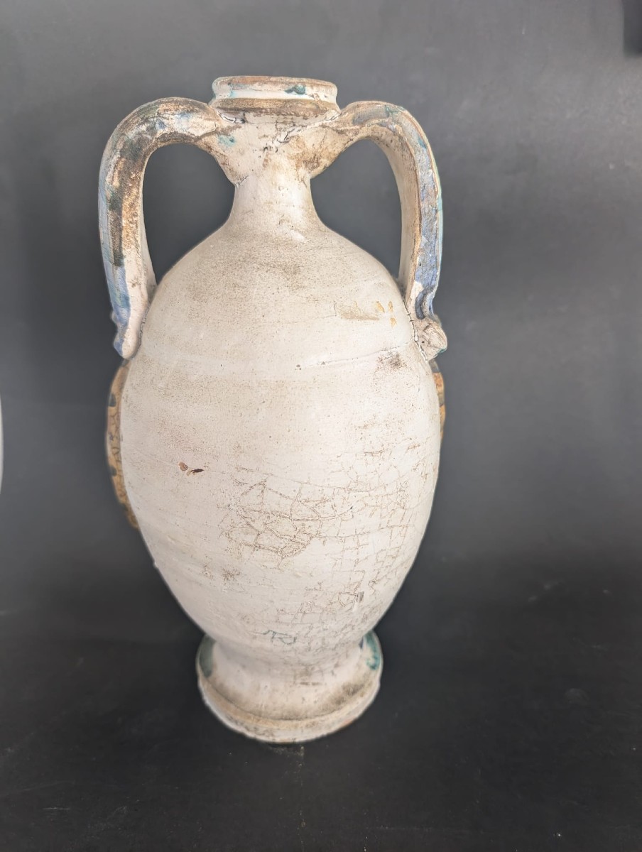 Anthropomorphic Jug With Female Face Sicily Caltagirone-photo-3