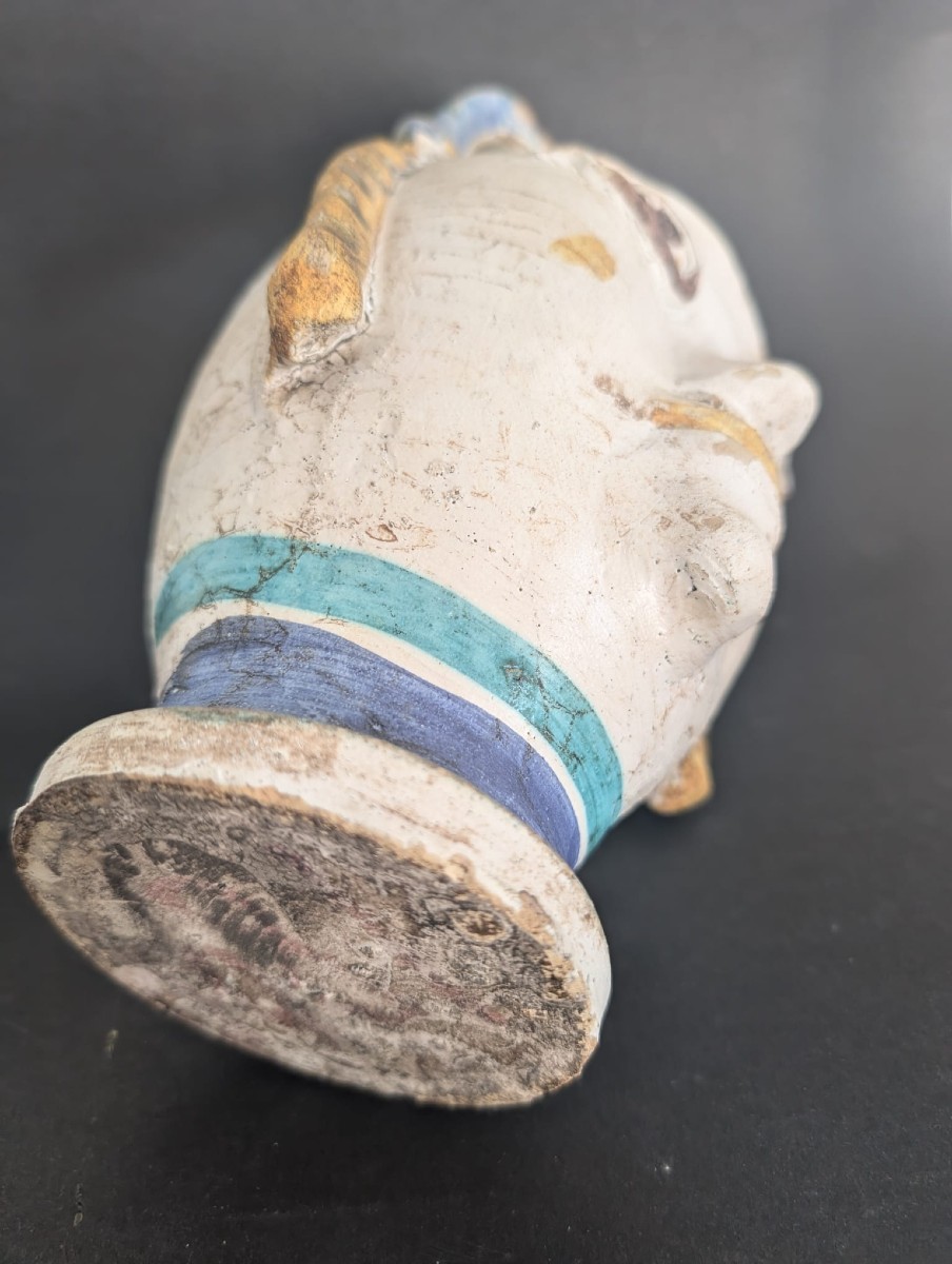 Anthropomorphic Jug With Female Face Sicily Caltagirone-photo-2