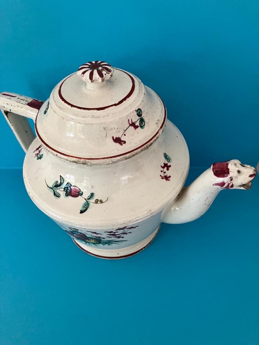Théière faience de l'Est décor au Chinois -photo-2