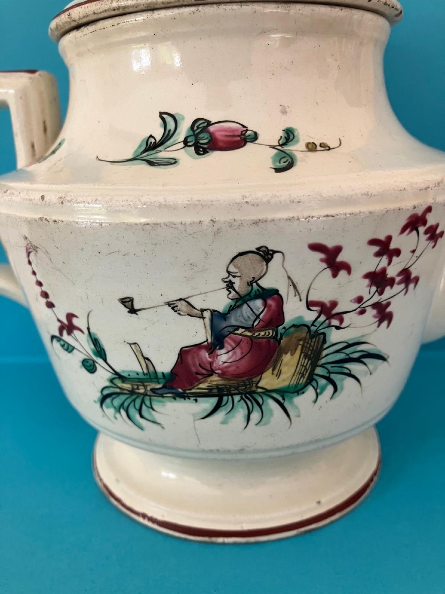 Théière faience de l'Est décor au Chinois -photo-3