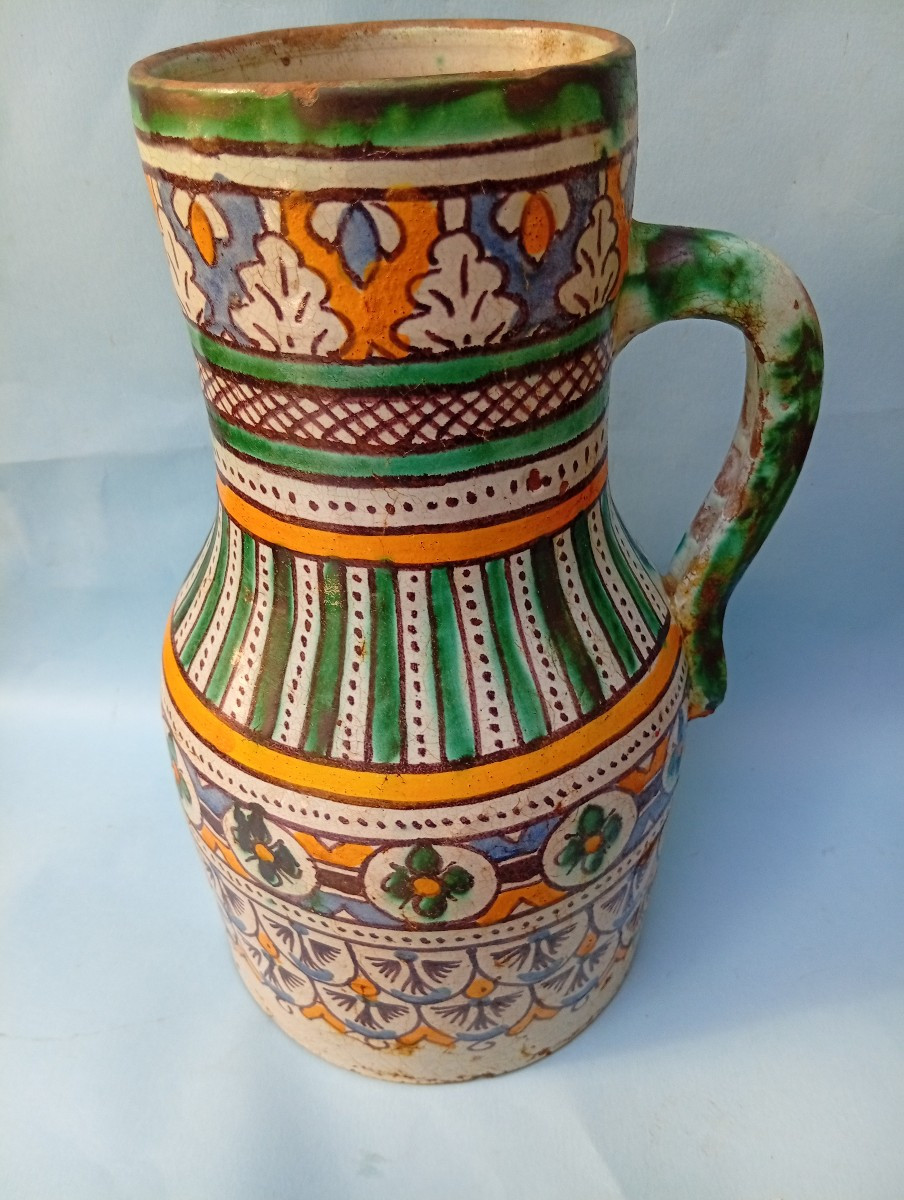 Large Ceramic Ghoraff Jug From Fez-photo-3