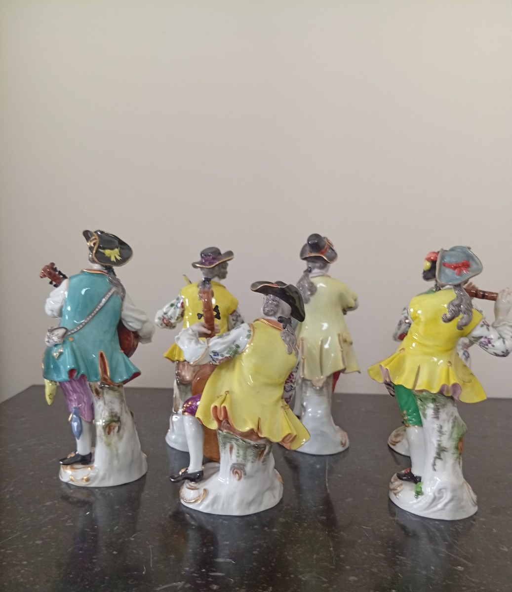 Ensemble de 6 musiciens porcelaine de Meissen -photo-2