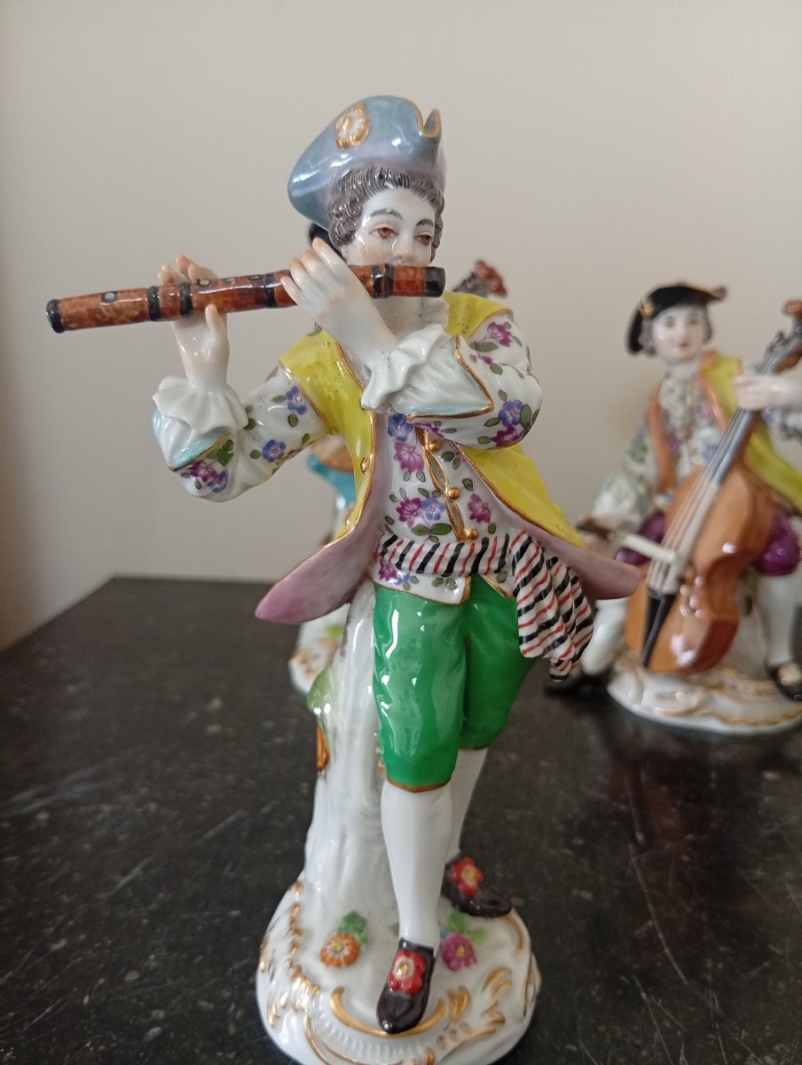 Ensemble de 6 musiciens porcelaine de Meissen -photo-4