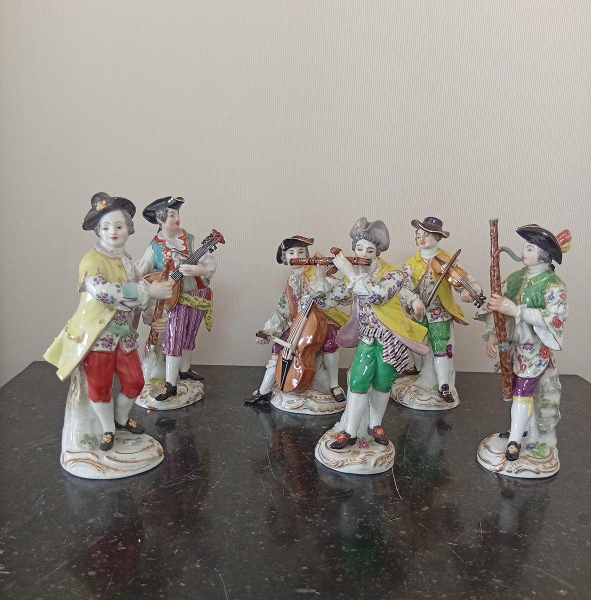 Ensemble de 6 musiciens porcelaine de Meissen -photo-6