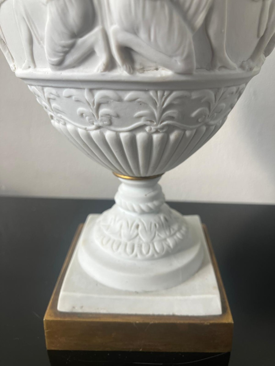 Pair Of Sèvres Cookie Vases With Antique Décor-photo-3