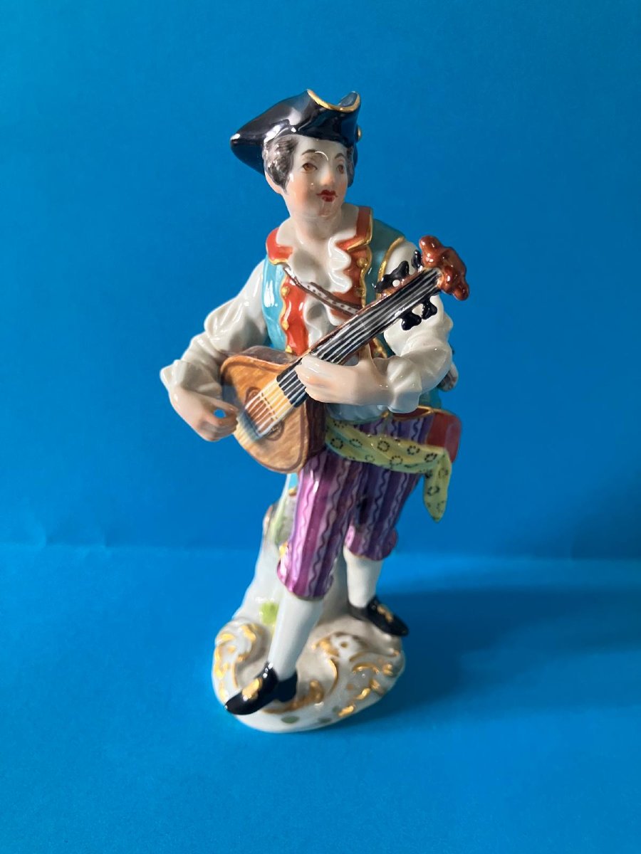Ensemble de 3 musiciens porcelaine de Meissen -photo-2