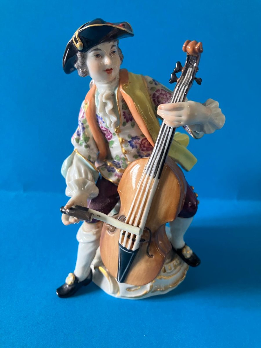 Ensemble de 3 musiciens porcelaine de Meissen -photo-3