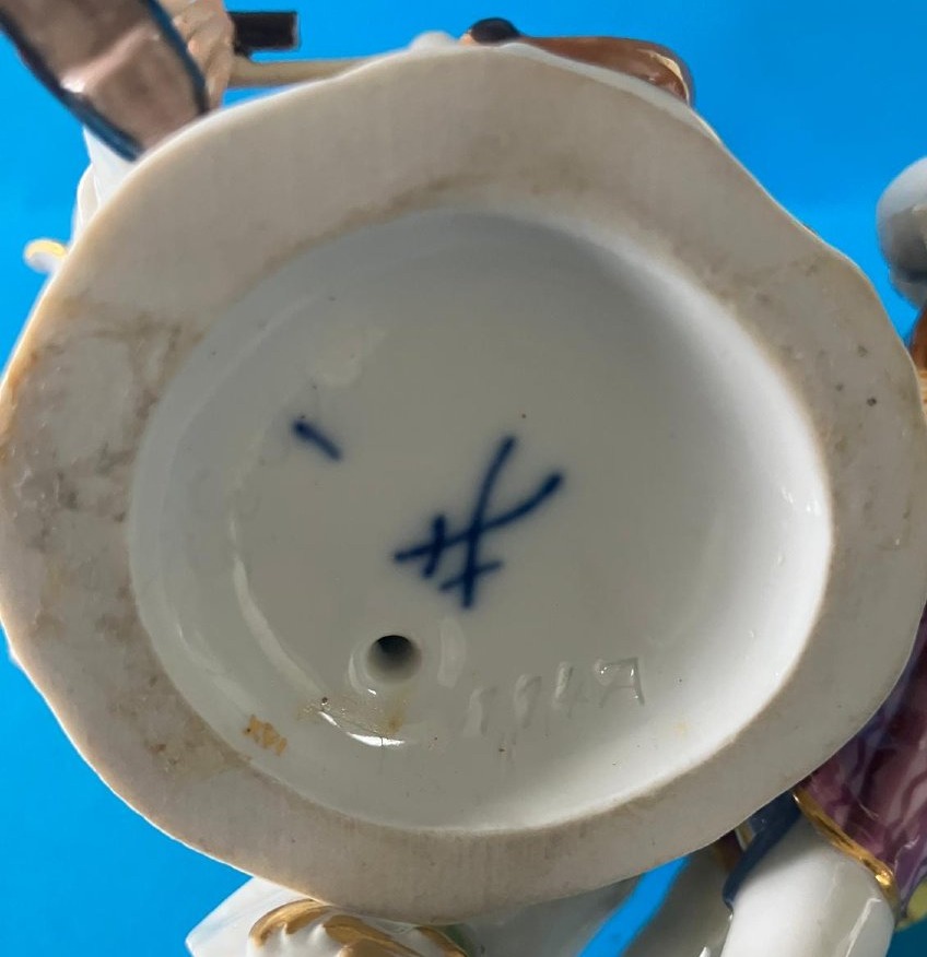 Ensemble de 3 musiciens porcelaine de Meissen -photo-1