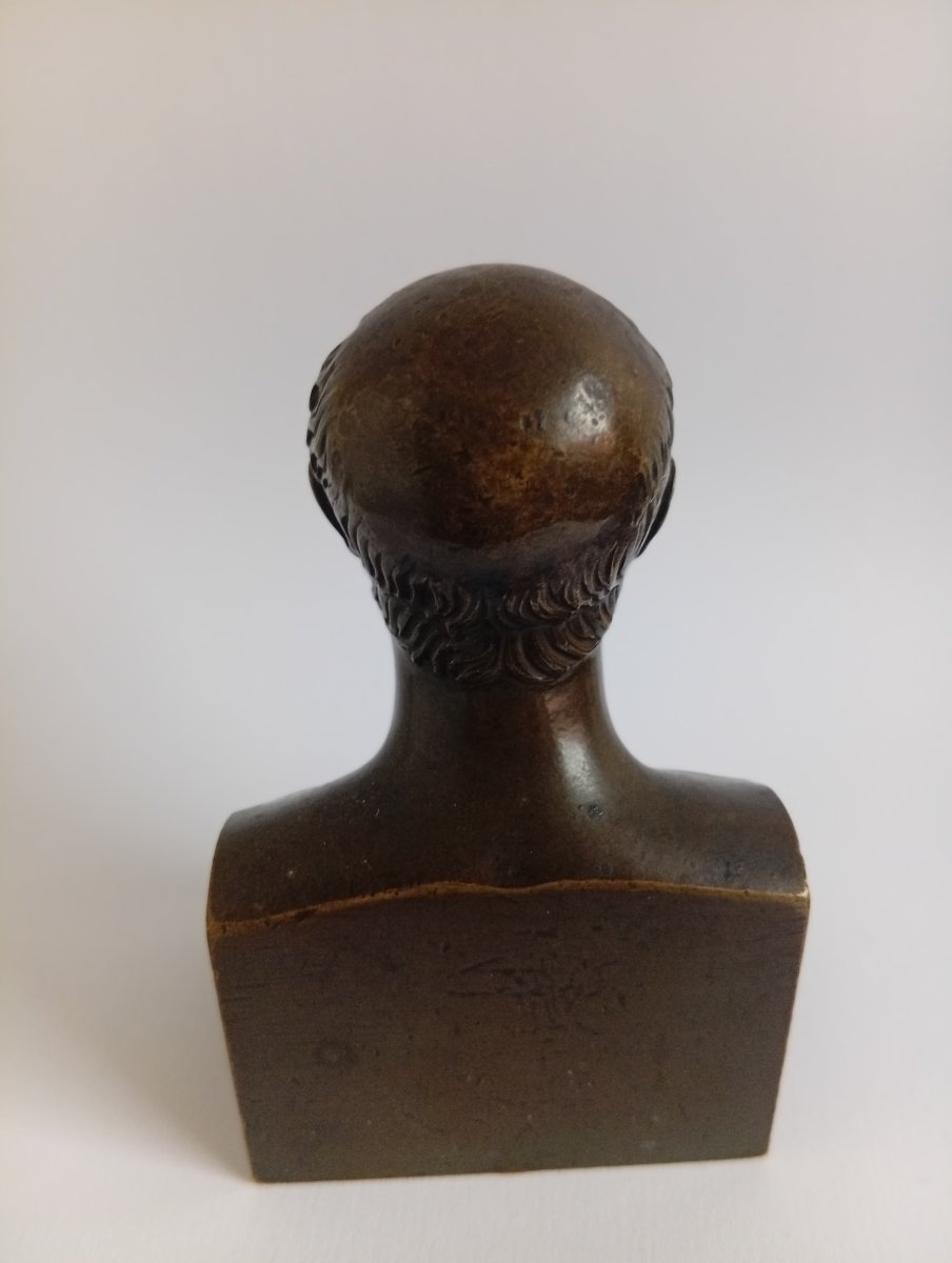 Petit buste en bronze d'Hippocrate Époque XIXe -photo-4