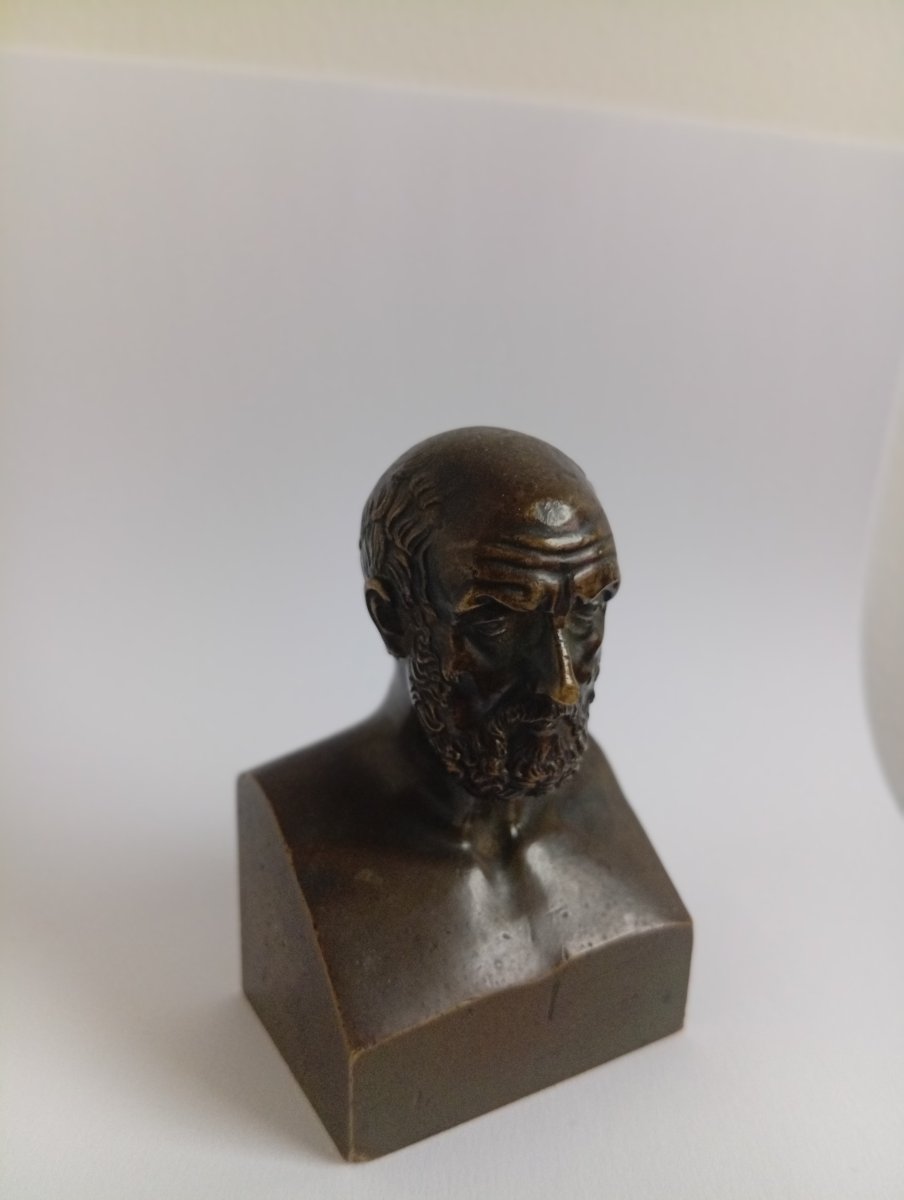 Petit buste en bronze d'Hippocrate Époque XIXe 