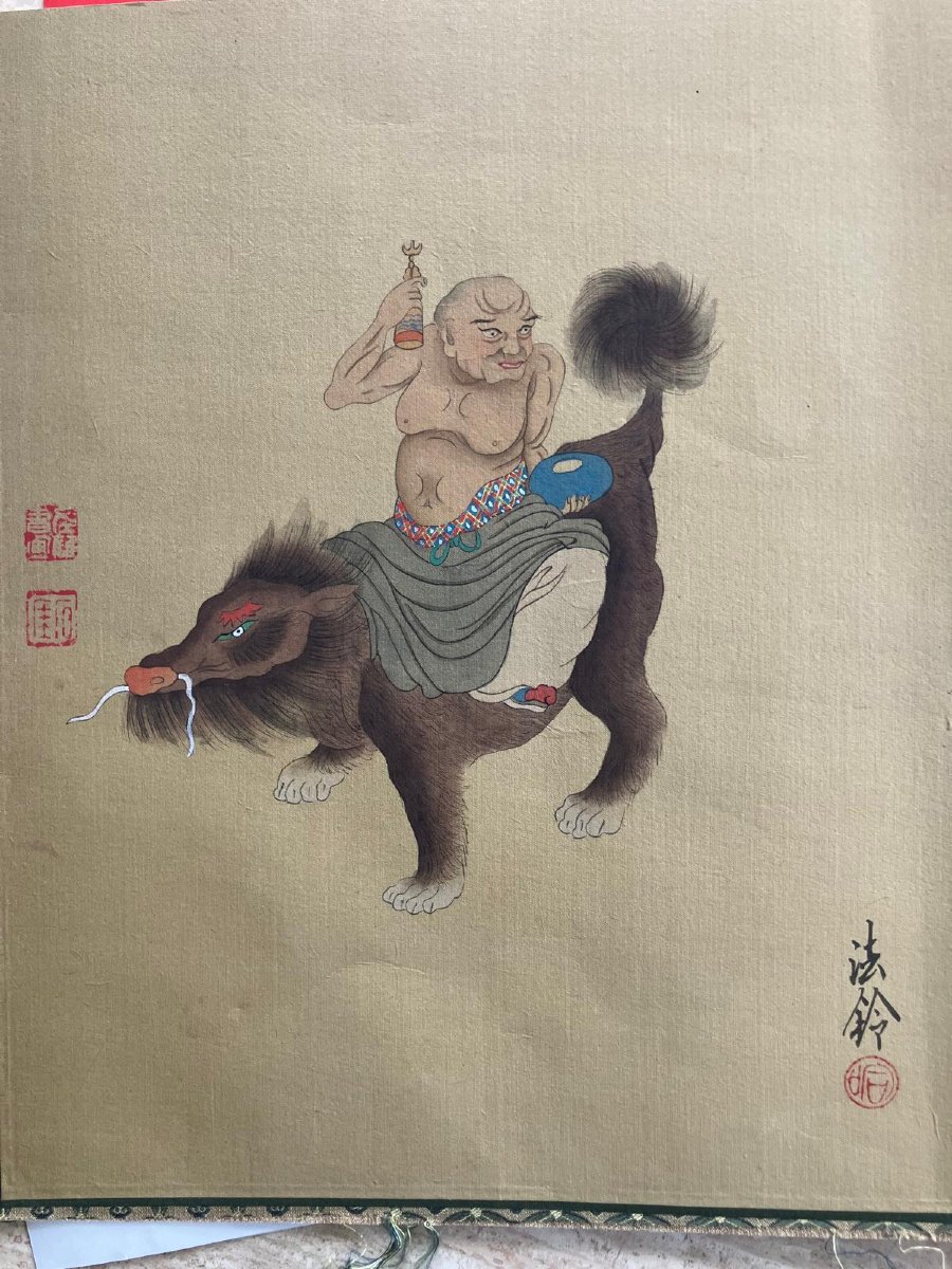 Pair Of Asian Silk Paintings -photo-2