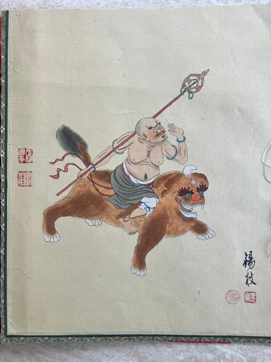 Pair Of Asian Silk Paintings 