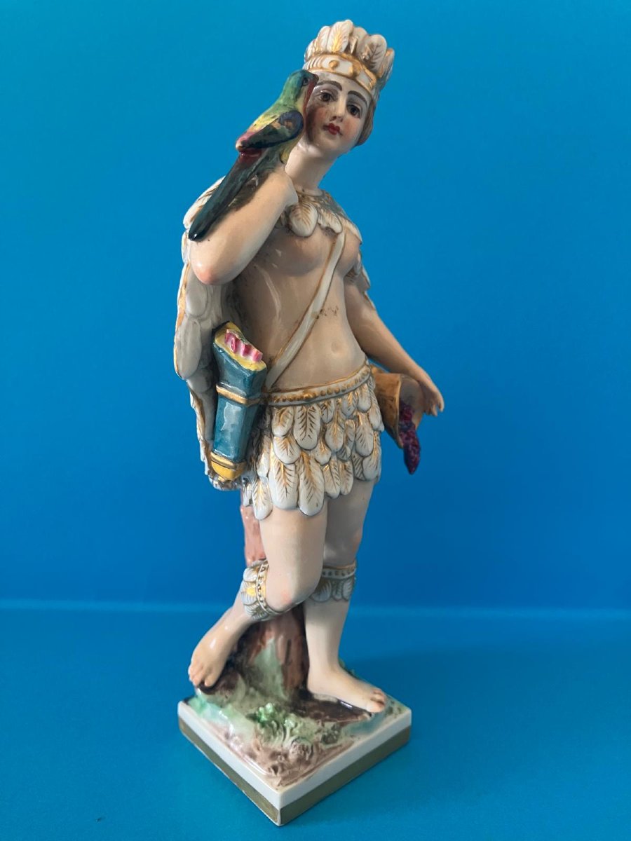 Figurine porcelaine Meissen Indienne Amérique -photo-2