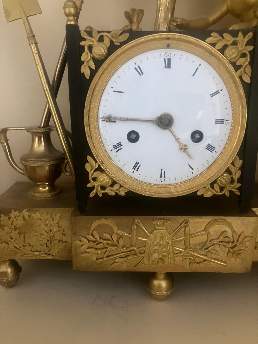 Empire-style Clock: "the Gardener's Love" -photo-2
