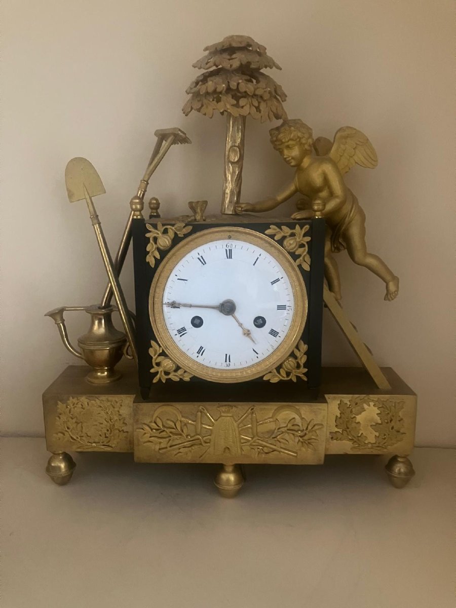 Empire-style Clock: "the Gardener's Love" -photo-2