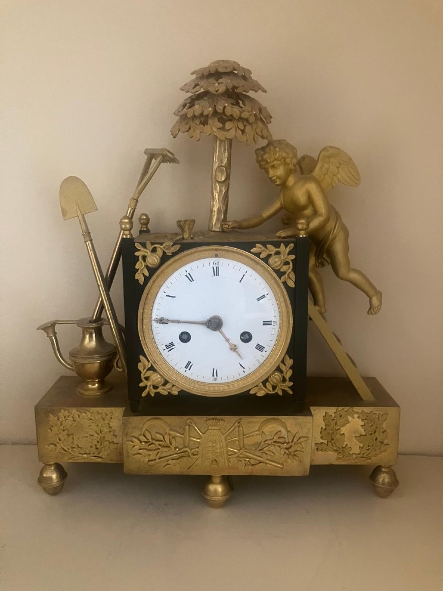 Empire-style Clock: "the Gardener's Love" 