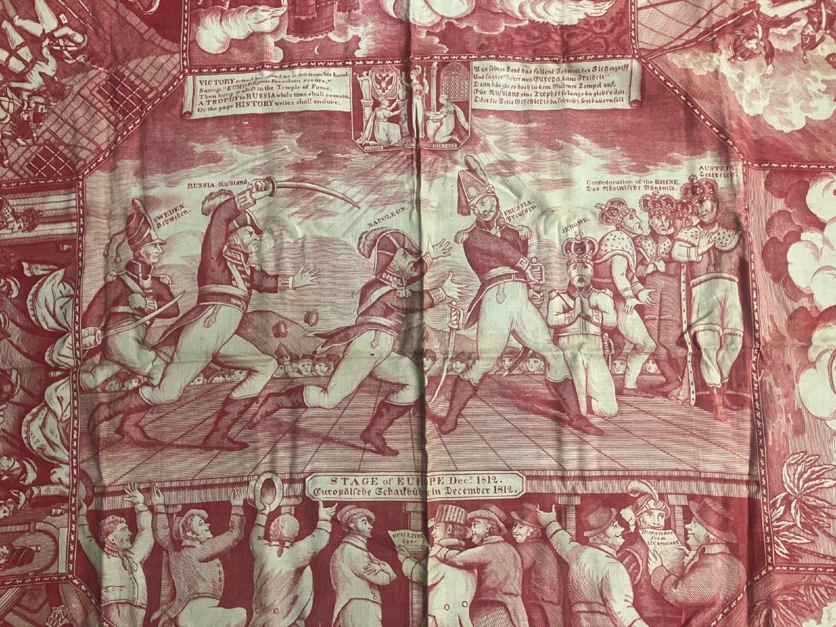 Foulard de propagande anti-Napoléon datant de 1813-photo-3