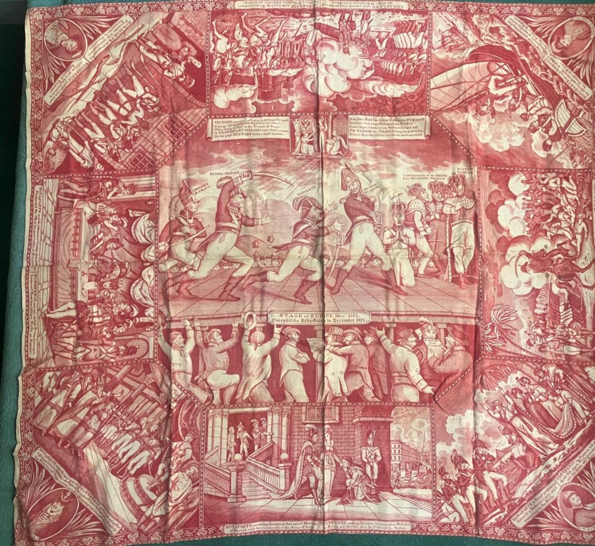 Foulard de propagande anti-Napoléon datant de 1813