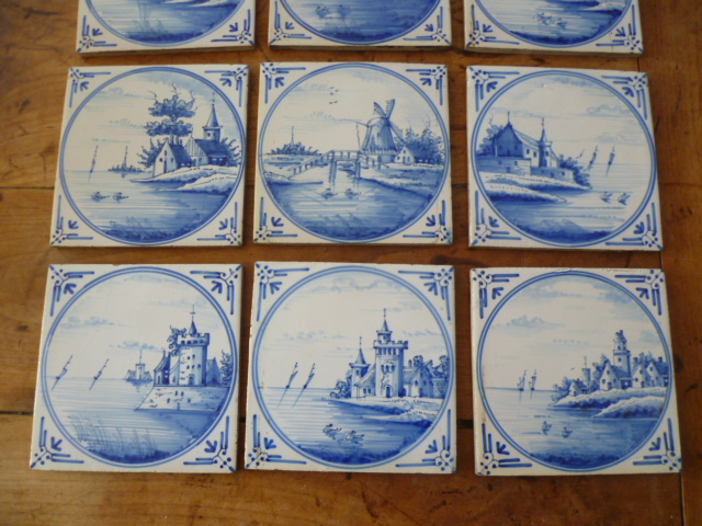 Lot De 12 Carreaux En Faïence De Delft époque XIXème Siècle-photo-3