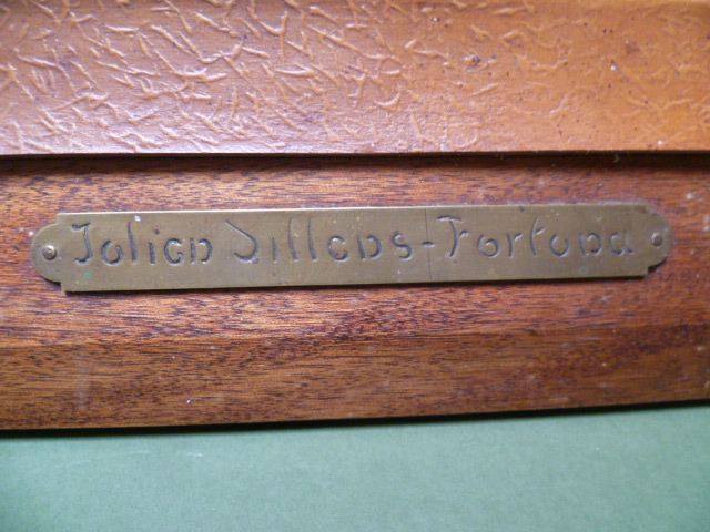 Julien Dilens (1849-1904) Fortuna Leather Stamped On Panel D Mahogany-photo-3