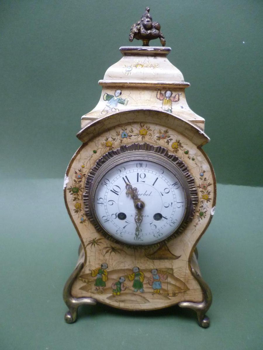 Vernis Martin Clock With Chinese Decoration