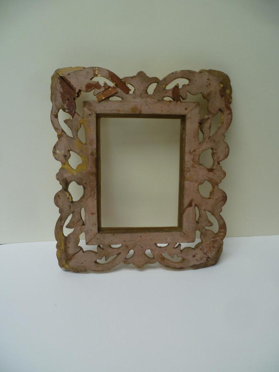 Cadre doré en bois sculpté-photo-3