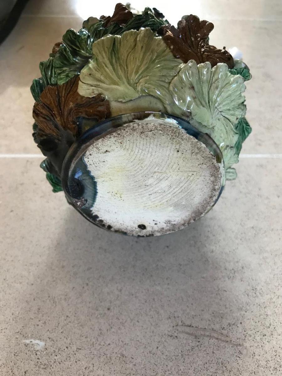 Pair Of Majolica Vases Attributed To José Alves Cunha .portugal Circa 1880-photo-4