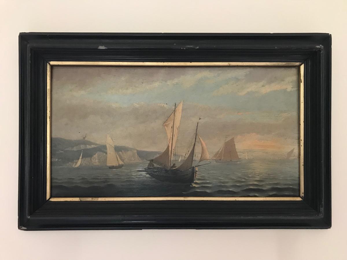 Pair Of 19th Century Marine Paintings-photo-2