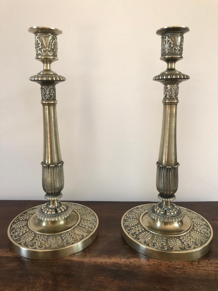 Pair Of Candlesticks Empire Period-photo-2