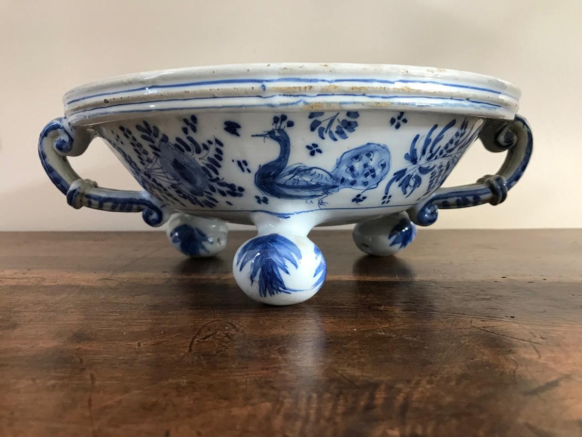 Nuremberg - Earthenware Bow With Paisley Blue Camaïeu Decor