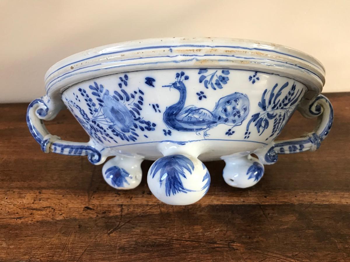 Nuremberg - Earthenware Bow With Paisley Blue Camaïeu Decor-photo-2