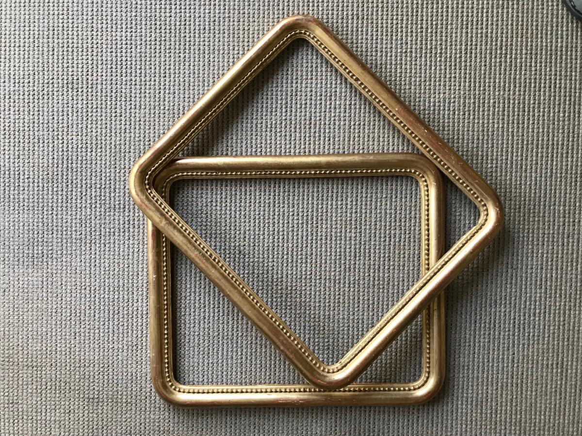 Pair Of Gilded Wood Frames Rounded Corners