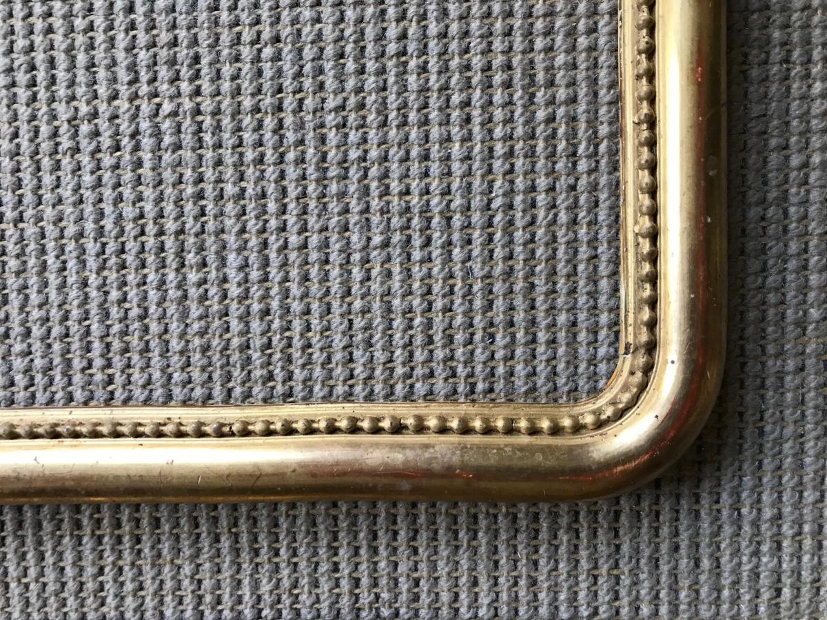 Pair Of Gilded Wood Frames Rounded Corners-photo-3