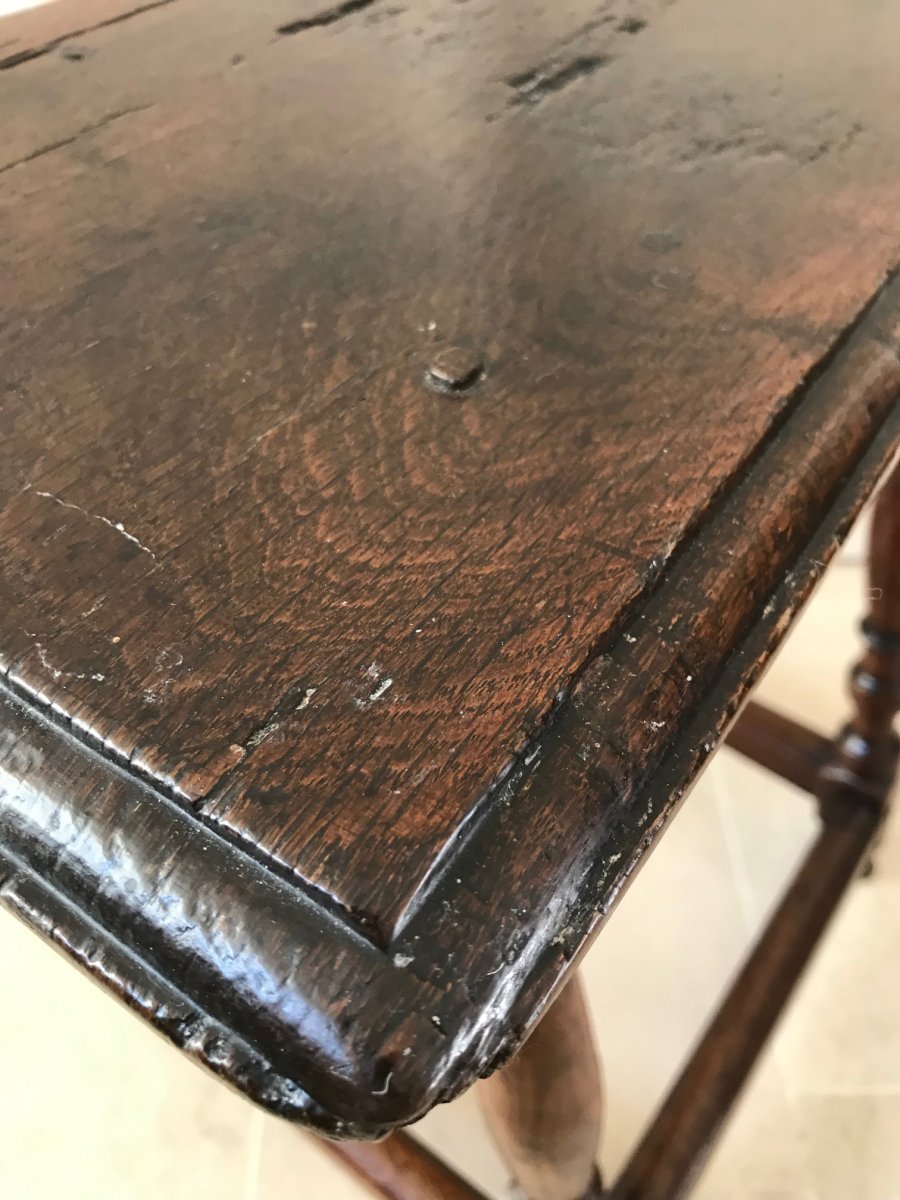 Tabouret  En Chêne Époque XVIIe-photo-1