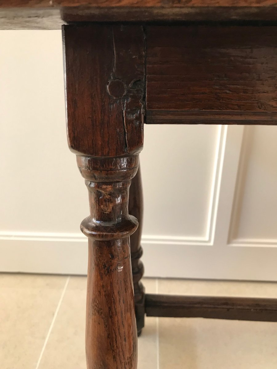 Tabouret  En Chêne Époque XVIIe-photo-2
