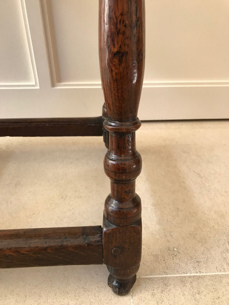 Tabouret  En Chêne Époque XVIIe-photo-3