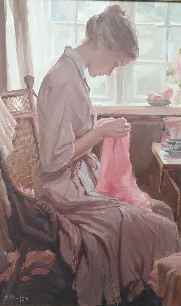 J. Lavergne - Young Woman At Her Couture-photo-2