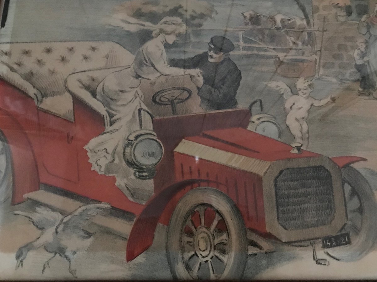 Lithograph First Automobiles-photo-2