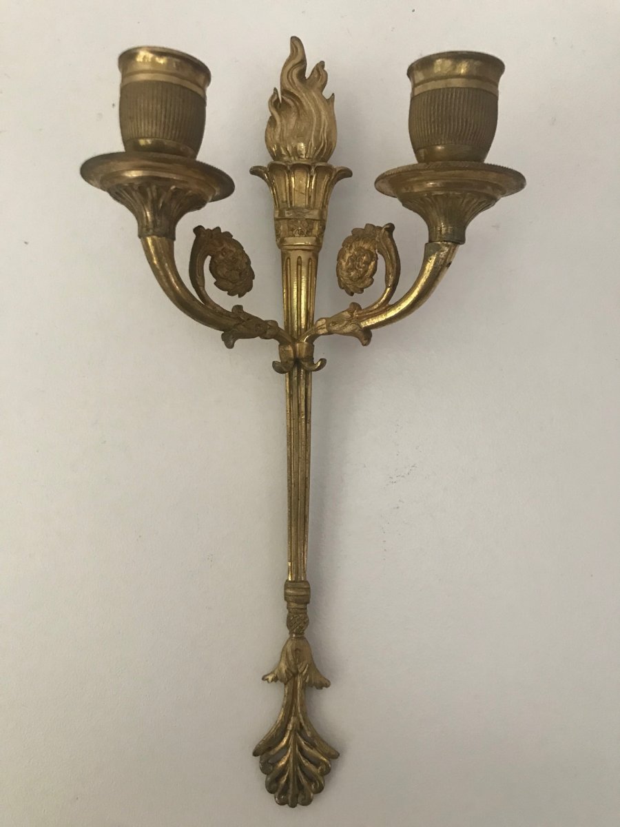 Pair Of Empire Period Wall Lamps-photo-2