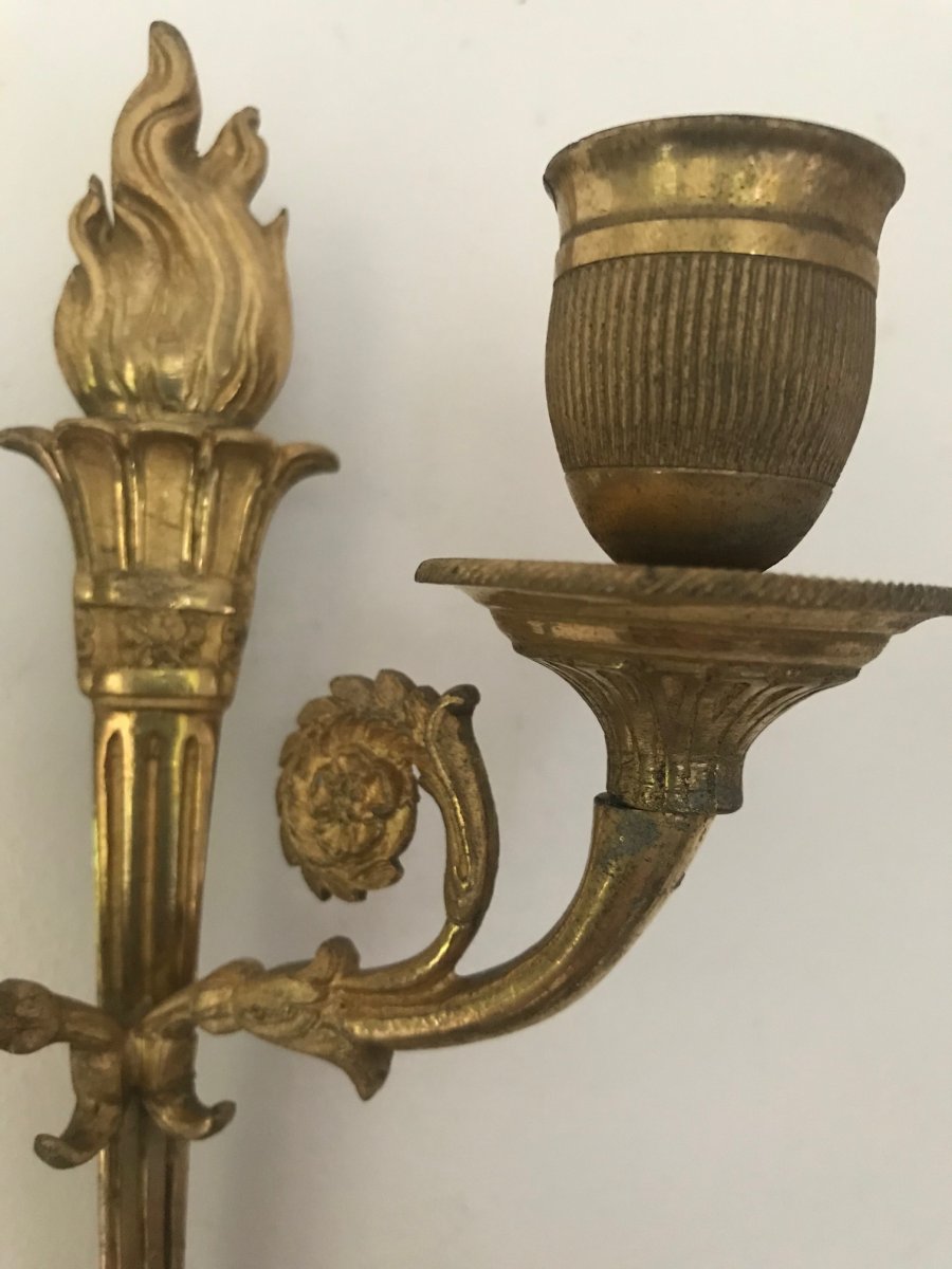 Pair Of Empire Period Wall Lamps-photo-3
