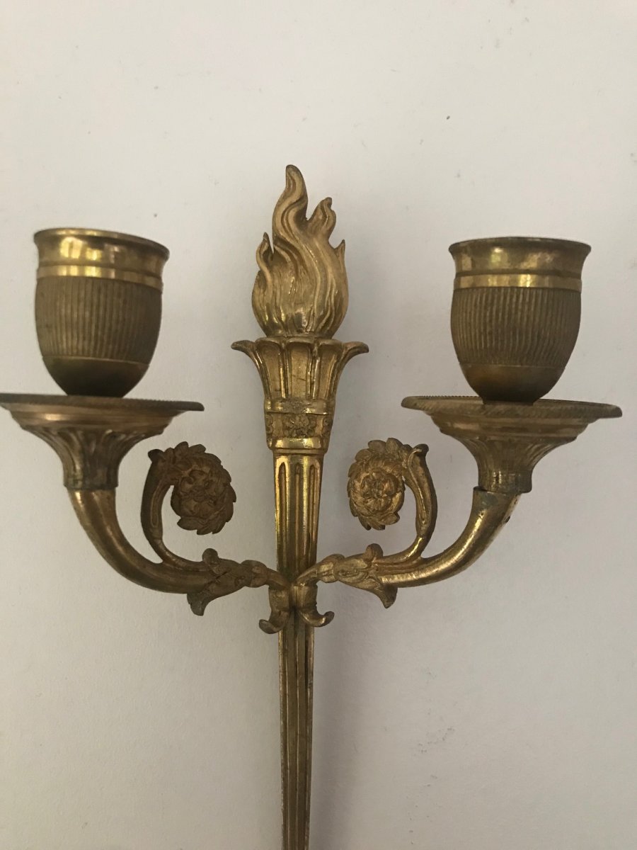 Pair Of Empire Period Wall Lamps-photo-4