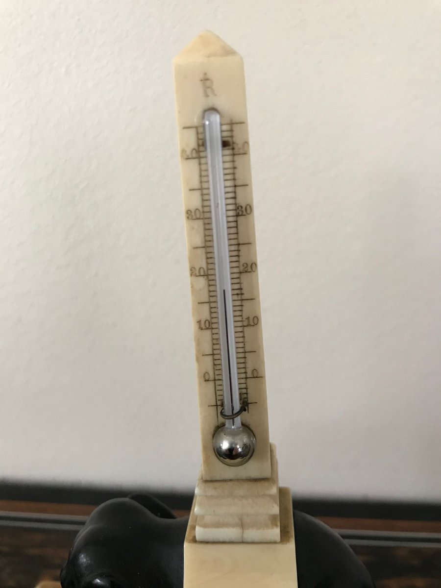 Ivory And Ebony Obelisk Thermometer -photo-1