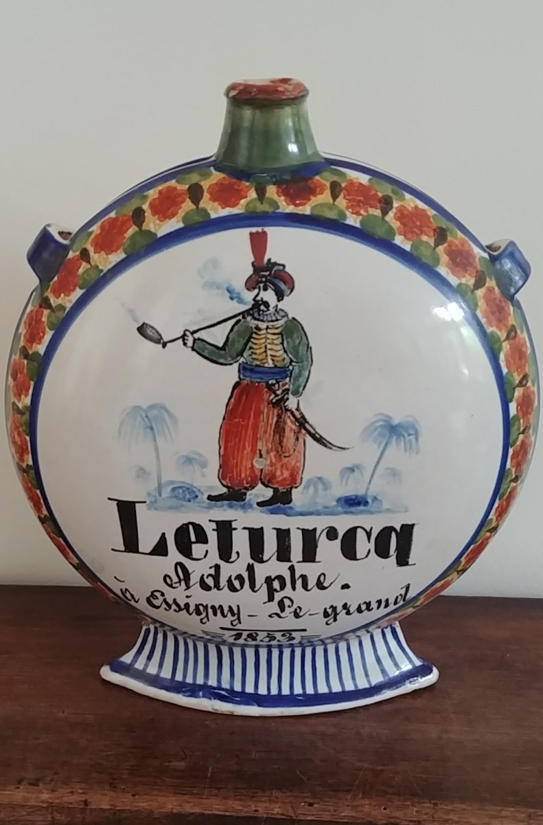 Gourd Dated 1853 Adorned With A Turk In Traditional Costume-photo-2