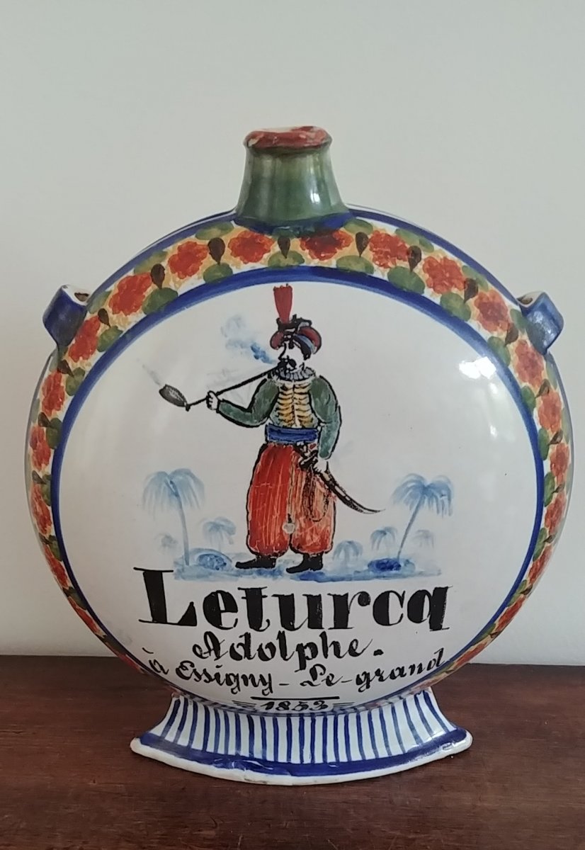 Gourd Dated 1853 Adorned With A Turk In Traditional Costume