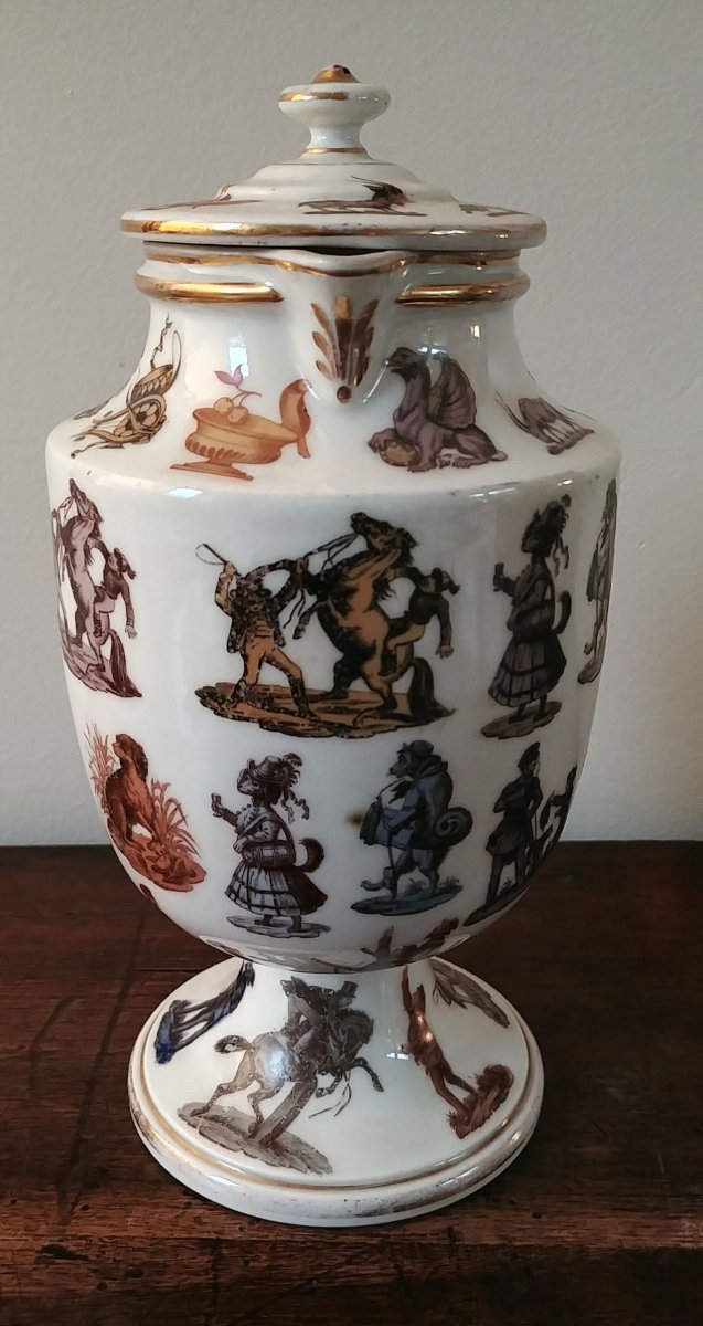 Covered Jug With Circus Decor-photo-2