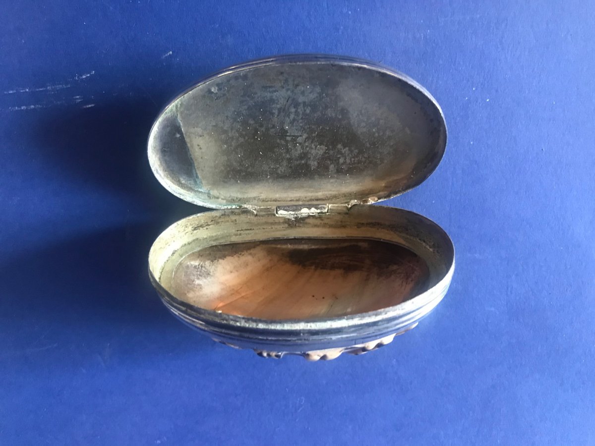 Sterling Silver Snuffbox And Seashell-photo-2