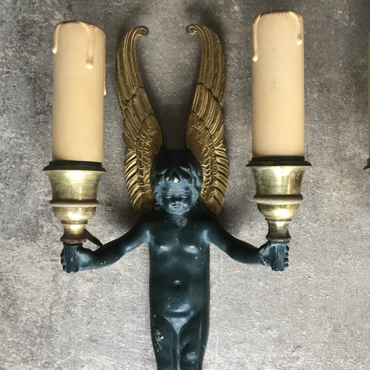 Pair Of Sconces With Cherubs-photo-2