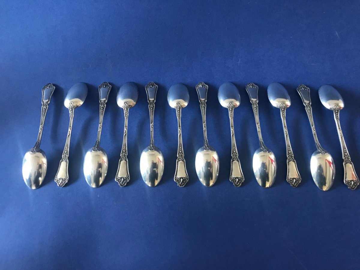 Box Of 12 Silver Mocha Spoons-photo-3